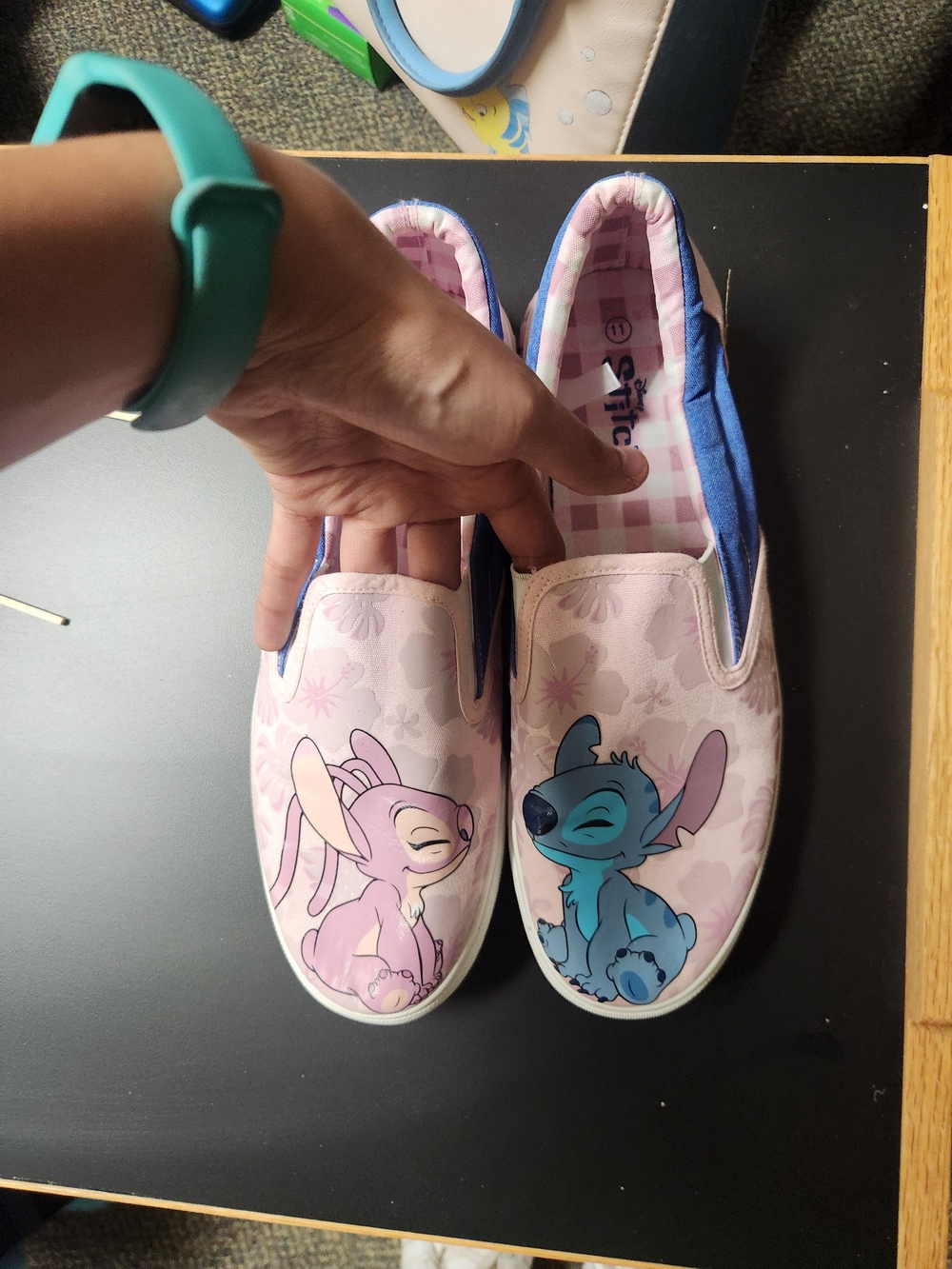 Slip-On Stitch And Angel Character Shoes - Pink and Blue